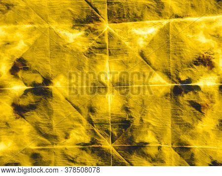 Watercolor Batik Repeat. Modern Steel Aquarelle Fabric. Watercolor Batik Repeat Print. Luxury Golden