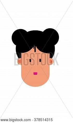 This Is A Small Girl Face Illustration Art.
