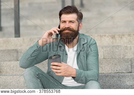 Coffee Break. Personal Communication. Calling Friend. Pleasant Conversation. Real Connect. Drink Cof