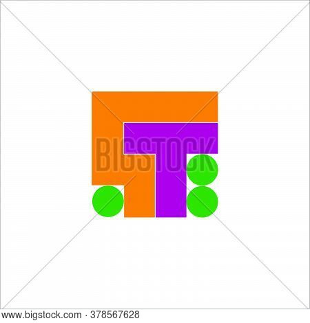 Letter Ct Square Dots Geometric Colorful Design Logo Vector