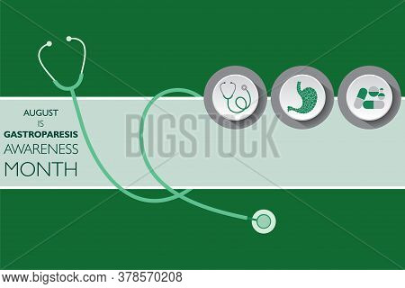 Vector Illustration Of Gastroparesis Awareness Month Observed In August