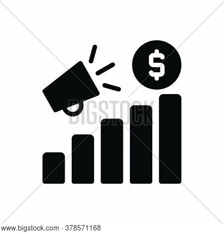 Black Solid Icon For Promotion Increase Analysis Advertising Broadcast Notice Bullhorn Megaphone Mar