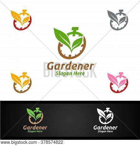 Speed Gardener Care Logo With Green Garden Environment Or Botanical Agriculture Design