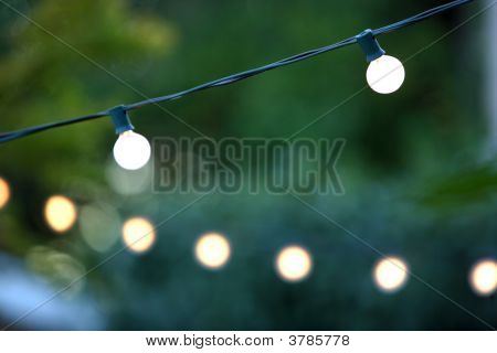 Dekoratif Noel ışıkları asılı