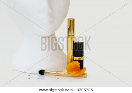 Läppstift, Mascara och Makeup borste med urklippsbana