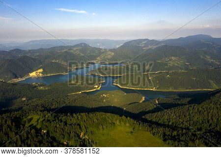 View At Zaovine Lake From Tara Mountain In Serbia