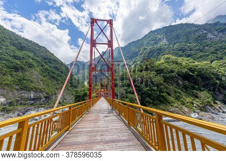 Panoramic View Over Xiangde Temple Area On Taiwan In Summer