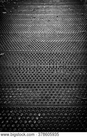 Metallic Background With Round Shapes, Non-slip Metal Detail