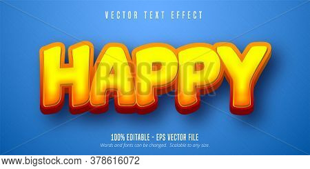 Happy Text, Cartoon Style Editable Text Effect