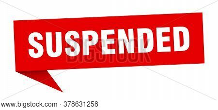 Suspended Banner. Suspended Red Speech Bubble Sign