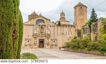 View On Entry Gate Of Monastery Of Poblet In Spain During Daytime