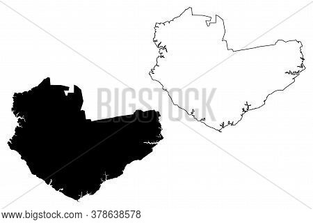 Manaus City (federative Republic Of Brazil, Amazonas State) Map Vector Illustration, Scribble Sketch