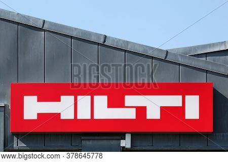 Aarhus, Denmark - August 25, 2019 Hilti Store. Hilti Is A Liechtenstein Based Company That Develops,