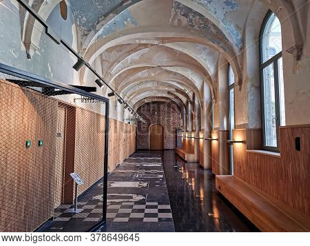 July 2020 - Mechelen, Belgium: The Restored Hallways Of The Predikheren Monastery At The Reconverted