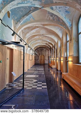 July 2020 - Mechelen, Belgium: The Restored Hallways Of The Predikheren Monastery At The Reconverted