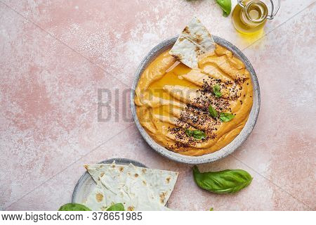 Muhammara Traditional Arabian Appetizer Baked Bell Pepper And Walnuts