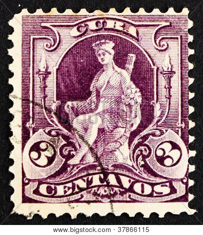 Postage stamp Cuba 1899 Woman, Allegory ofCuba