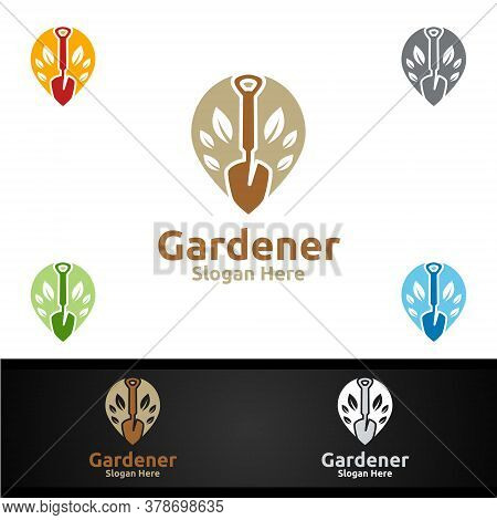 Pin Gardener Logo With Green Garden Environment Or Botanical Agriculture