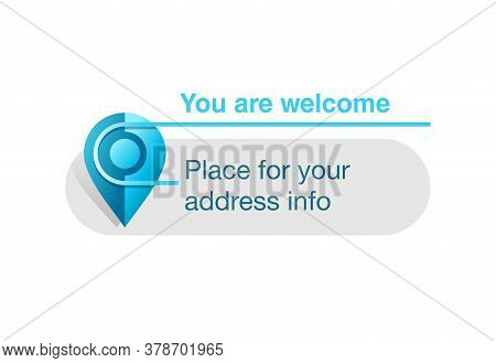 Address Block Place - Template For Website Or Banner - Creative Decorated Frame With Geo Location Pi