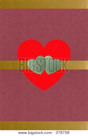 Altın ve yeşim kalp Valentine