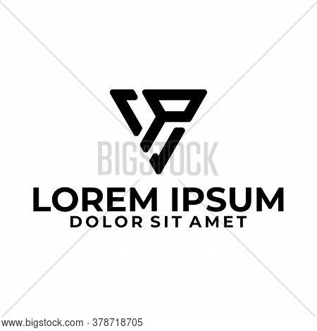 Initial Letter C P Logo Template With Keystone Simplicity Illustration In Flat Design Monogram Symbo