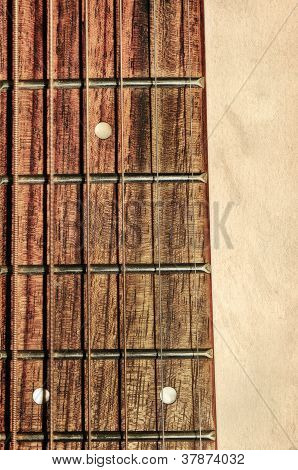 Guitar hals gribebrættet på detalje lukke