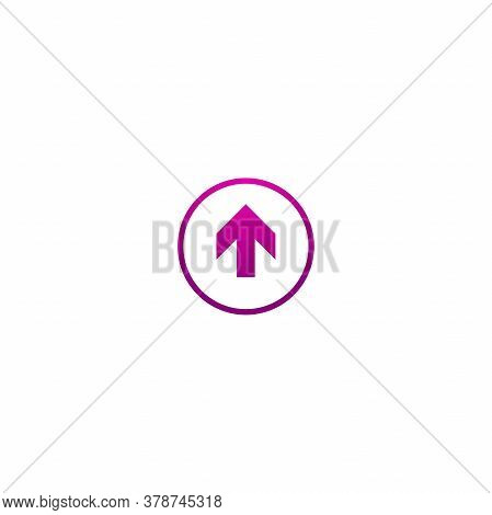 Puple Arrow Up In Circle Icon. Isolated On White. Upload Icon. Upgrade Sign.