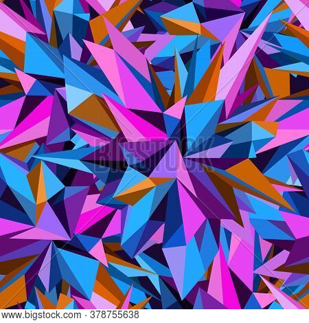 Abstract Geometric Asymmetric Triangle Seamless Pattern. Vector Background