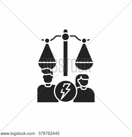 Divorse Glyph Black Icon. Judiciary Concept. Family Law. Sign For Web Page, Mobile App, Button, Logo