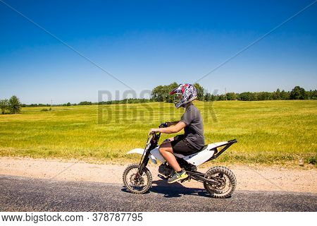 Senno, Belarus - 07.03.2015: Motorcyclists Ride The Road On A Sunny Summer Day