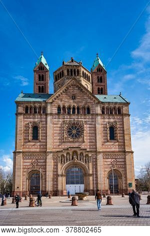 Speyer, Germany - Mar 14, 2020: Cathedral In Speyer, Germany. Officially Called The Imperial Cathedr