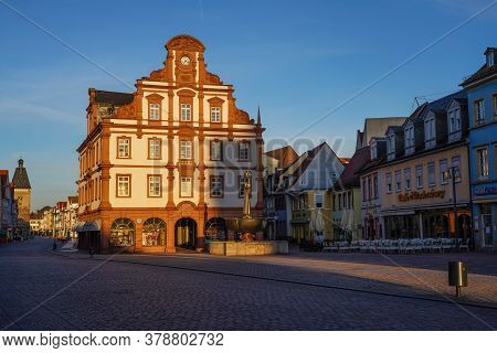 Speyer, Germany - Mar 15, 2020: The Facade Of The Old Mint, Alte Muenze In Speyer In Germany.