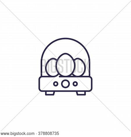 Incubator With Eggs, Line Icon, Eps 10 File, Easy To Edit