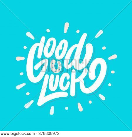 Good Luck. Farewell Card. Vector Hand Drawn Illustration.
