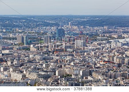 View of Paris from height of bird's flight