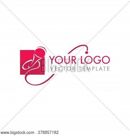 Microphone Silhouette In Rectangle - Vector Logo Template For Leading, Singer, Event, Karaoke Party
