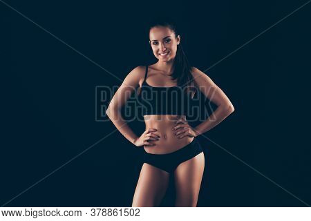 Profile Side View Portrait Of Her She Nice-looking Attractive Sportive Gent Taut Prim Cheerful Cheer