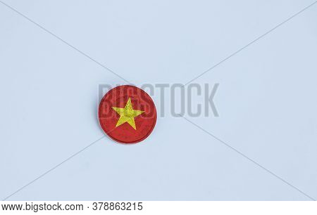 Vietnam Flag On The Coin Of Two Hundred Vietnam Dong (vnd) On The White Background. Concept Of Finan
