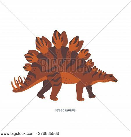 Stegosaurus, Dinosaur Of Late Jurassic Period With Upright Plates And Tail Tipped With Spikes.