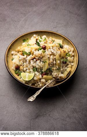 Tasty Sabudana Khichadi / Khichdi Is An Indian Dish Made From Soaked Sago Or tapioca Pearls