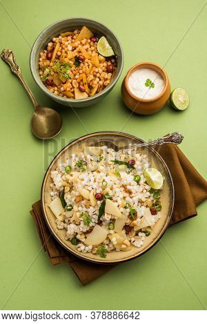 Tasty Sabudana Khichadi / Khichdi Is An Indian Dish Made From Soaked Sago Or tapioca Pearls