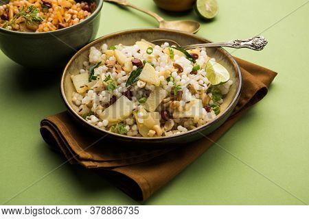 Tasty Sabudana Khichadi / Khichdi Is An Indian Dish Made From Soaked Sago Or tapioca Pearls