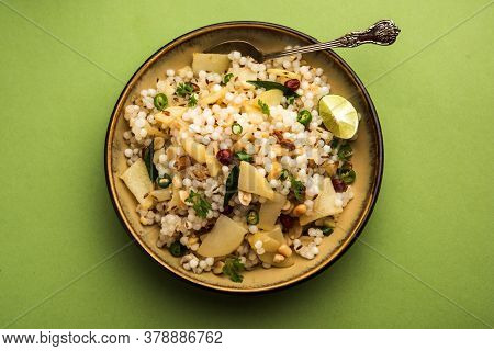 Tasty Sabudana Khichadi / Khichdi Is An Indian Dish Made From Soaked Sago Or tapioca Pearls