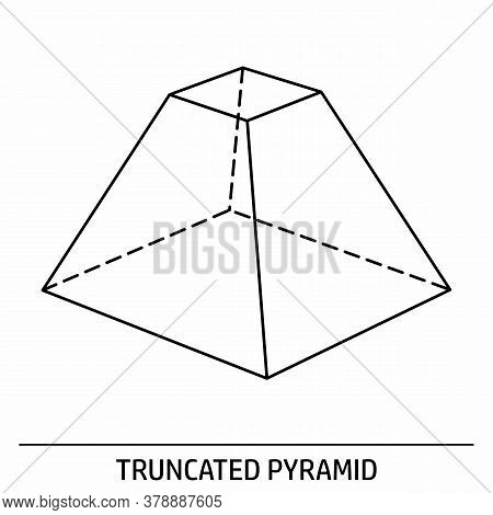 A Truncated Pyramid Outline Icon On White Background