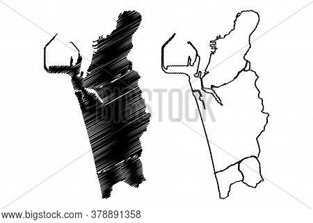 Colombo City (democratic Socialist Republic Of Sri Lanka, Western Province) Map Vector Illustration,