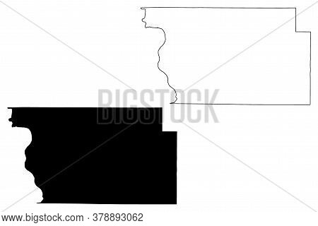 Woodbury County, Iowa (u.s. County, United States Of America, Usa, U.s., Us) Map Vector Illustration