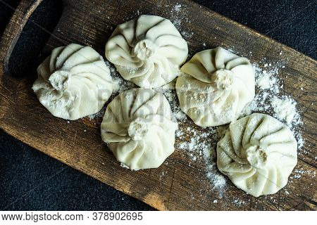 Traditional Georgian Dampling Known As Khinkali