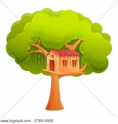 Child Treehouse Icon. Cartoon Of Child Treehouse Vector Icon For Web Design Isolated On White Backgr