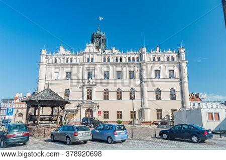 Jaroslaw, Poland - June 12, 2020: City Hall In Old Town Of Jaroslaw.