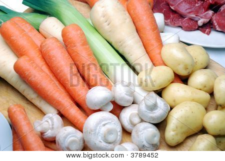 Lukke op oksekød gryderet ingredienser